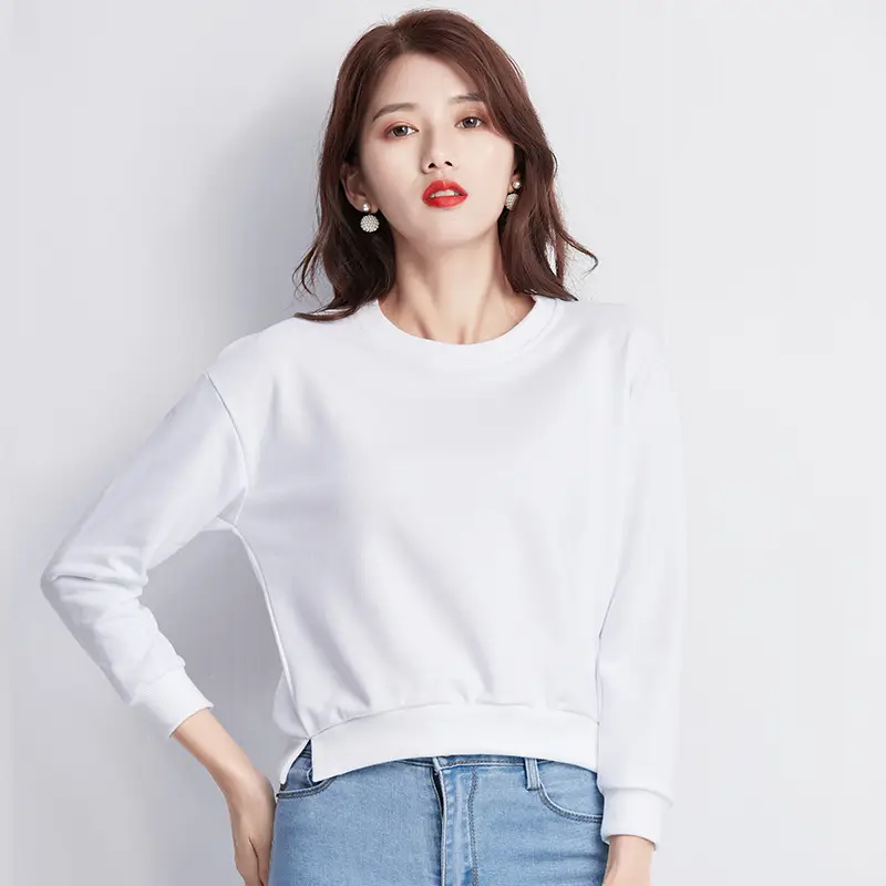 Women Cotton Long Sleeve Sweatshirt Pink 2025 - Image 12