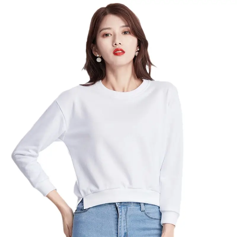 Women Cotton Long Sleeve Sweatshirt Pink 2025 - Image 16