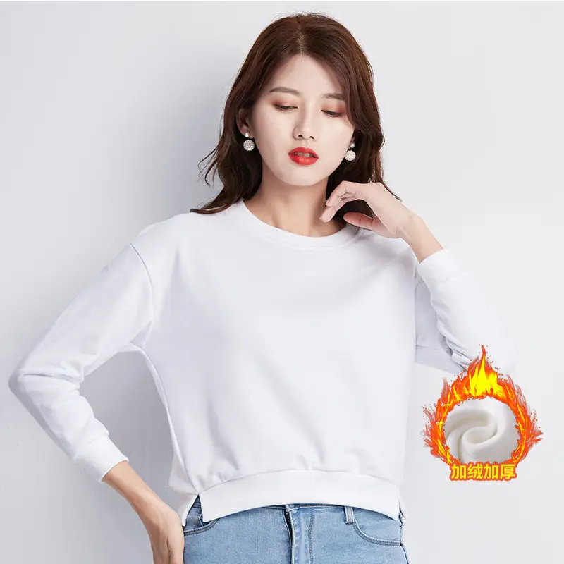 Women Cotton Long Sleeve Sweatshirt Pink 2025 - Image 2