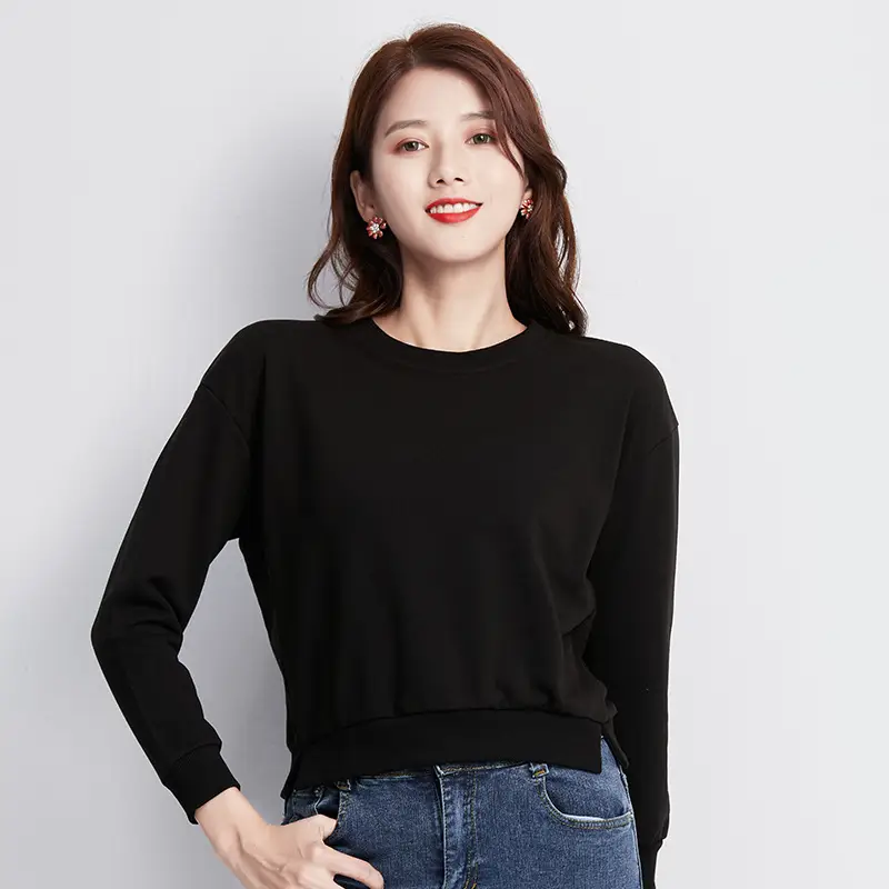 Women Cotton Long Sleeve Sweatshirt Pink 2025 - Image 5