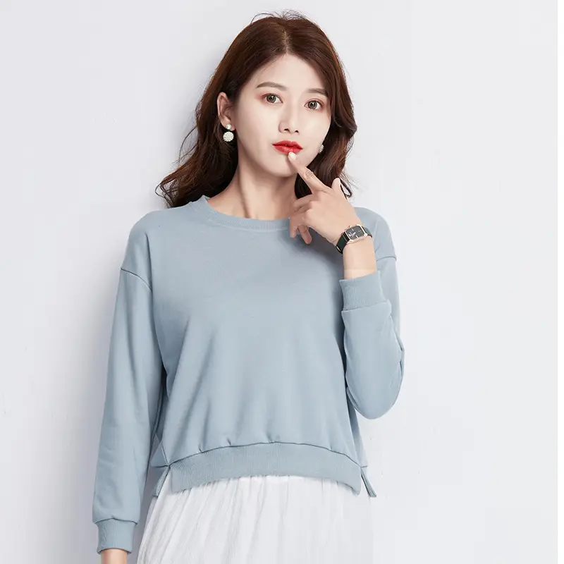 Women Cotton Long Sleeve Sweatshirt Pink 2025 - Image 7
