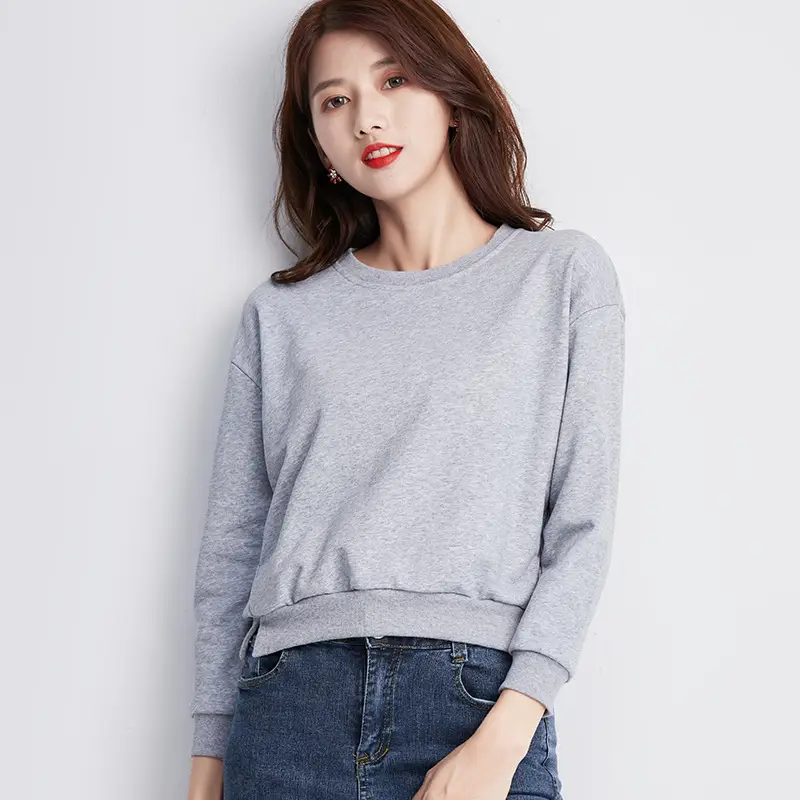Women Cotton Long Sleeve Sweatshirt Pink 2025 - Image 8