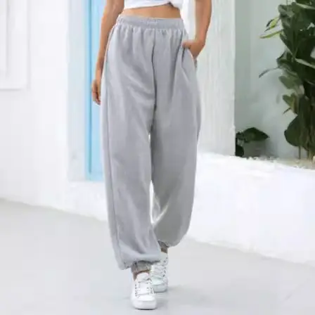 Women Elastic Wide Leg Pants White High Waist Casual - Image 7