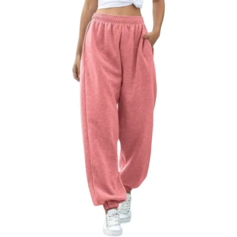 Women Elastic Wide Leg Pants White High Waist Casual - Image 8