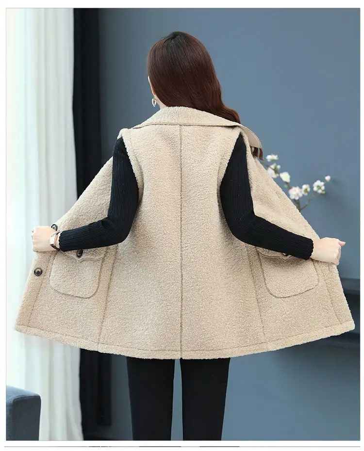 Red Imitation Cashmere Vest for Women Middle Age — feature 23
