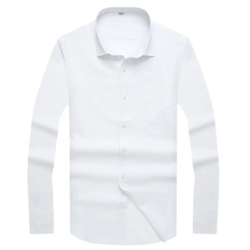 Men's Pure White Long Sleeve Business Shirt