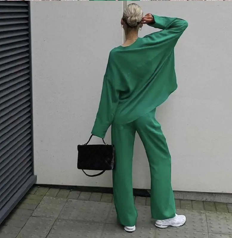 Women Loose Fitting Suit Yellow Vintage Street Style — feature 8