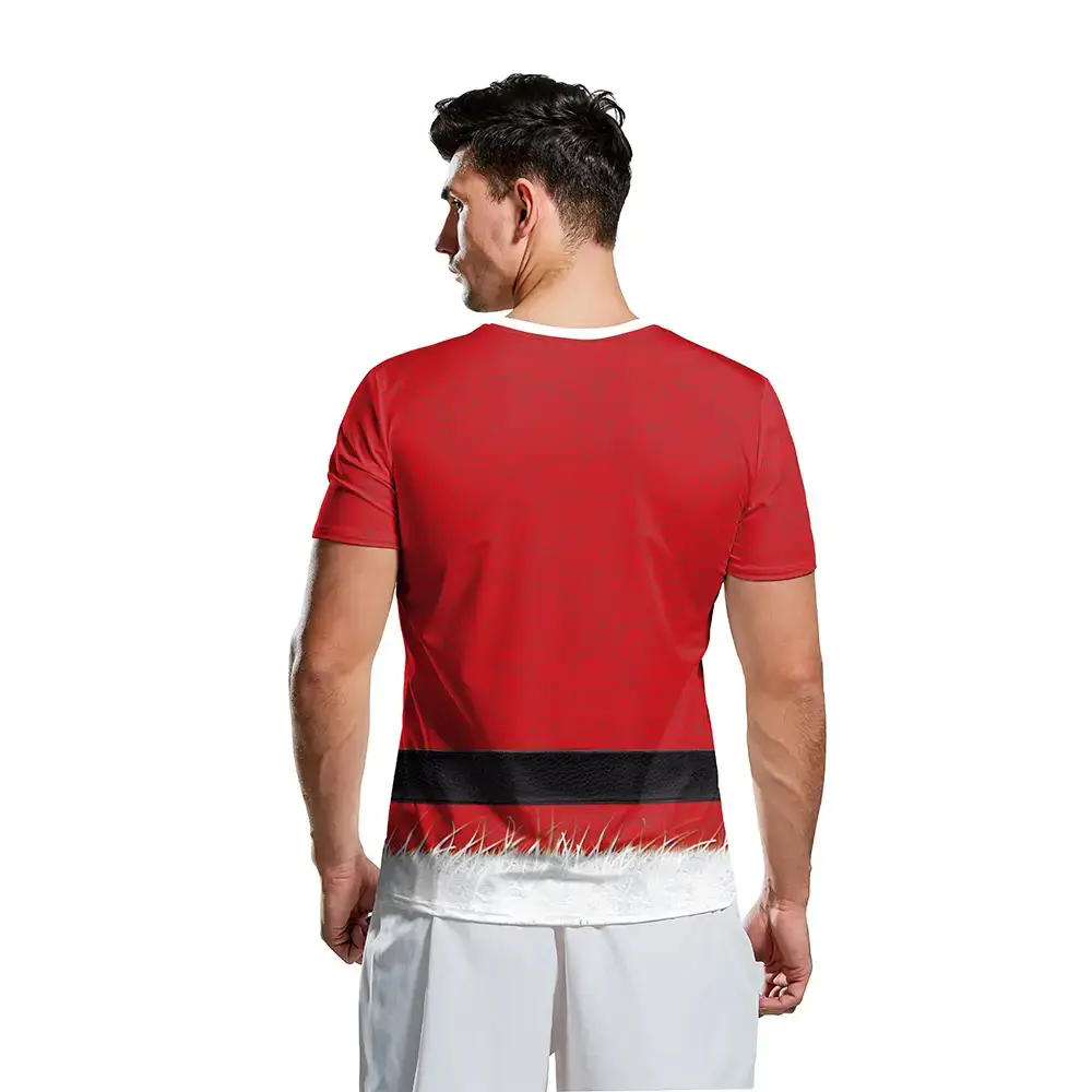 Saint Digital Print Red T-Shirt with Belt - Image 5