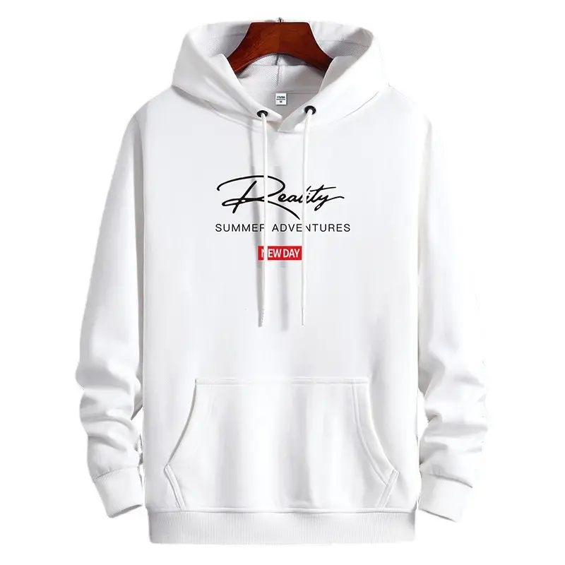 Men's White Printed Hoodie Summer Appeal 2021 - Image 10