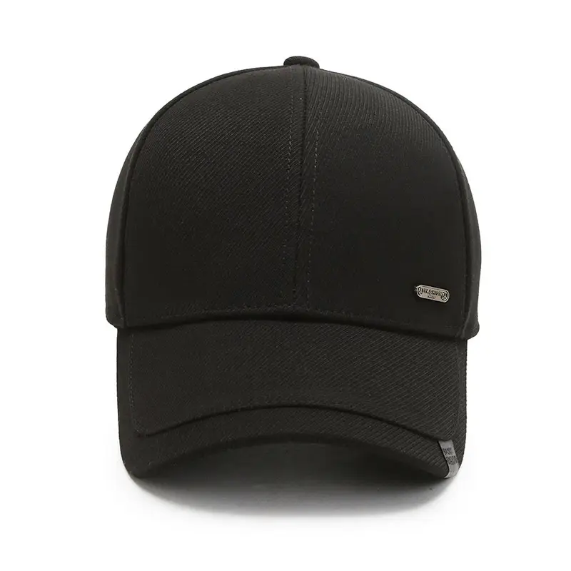 Korean Men's Black Velvet Cap with Sunshade - Image 5