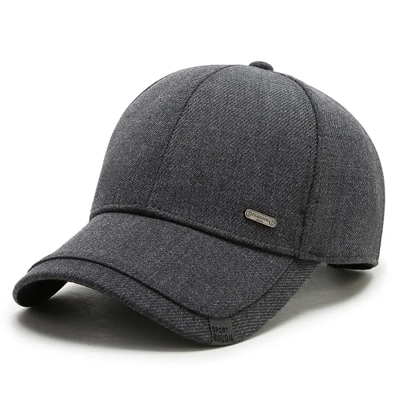 Korean Men's Black Velvet Cap with Sunshade - Image 3