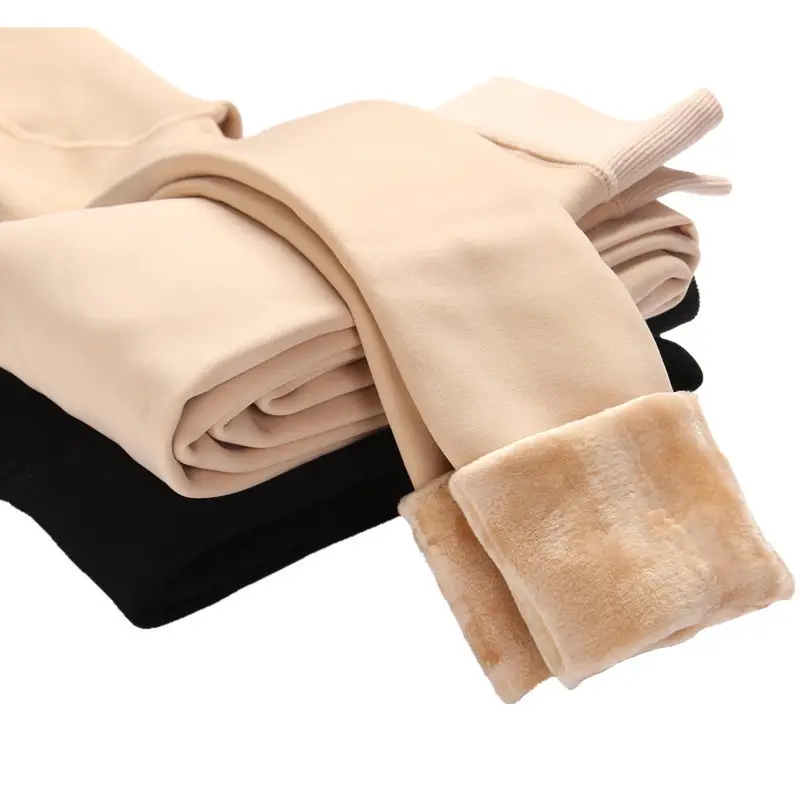 Black Fleece Leggings Women Anti-Fouling