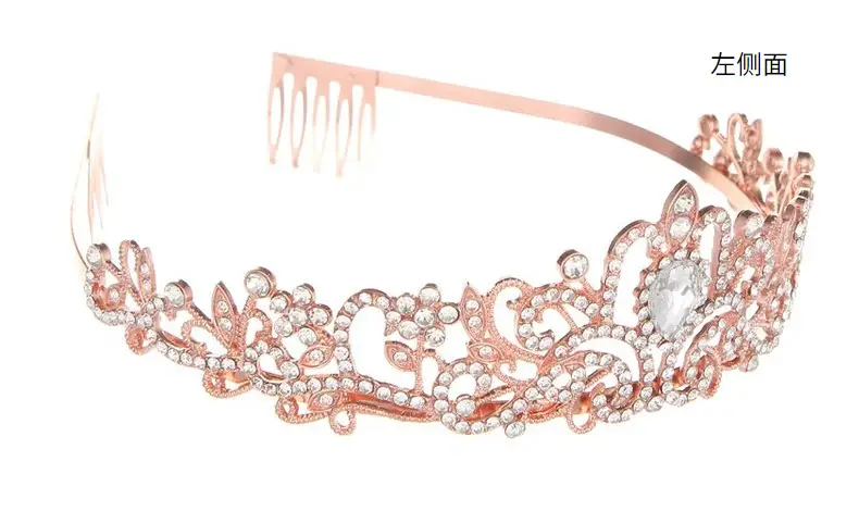 Blue Crystal Bridal Crown with Spikes — feature 14