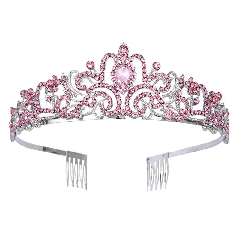 Blue Crystal Bridal Crown with Spikes - Image 7