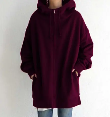 2022 Velvet Hoodie Plus Size Maroon - Image 17