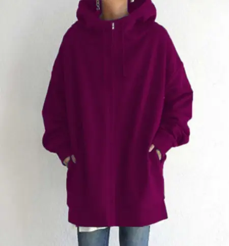 2022 Velvet Hoodie Plus Size Maroon - Image 11