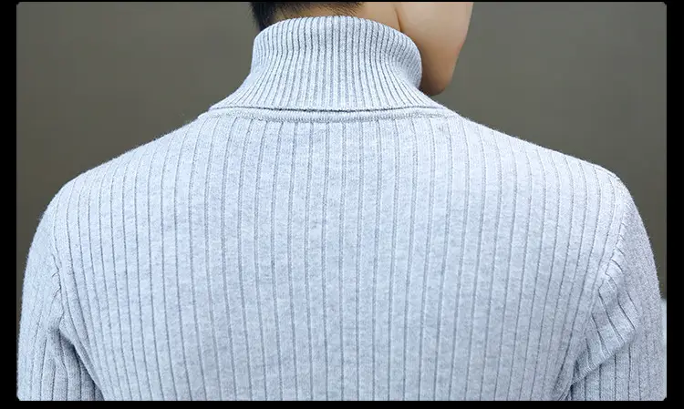 Men's Grey Knitted Turtleneck Sweater Slim Fit — feature 55