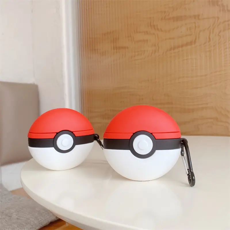 Silicone Pokémon Headphone Buds Red White Drop Shipping