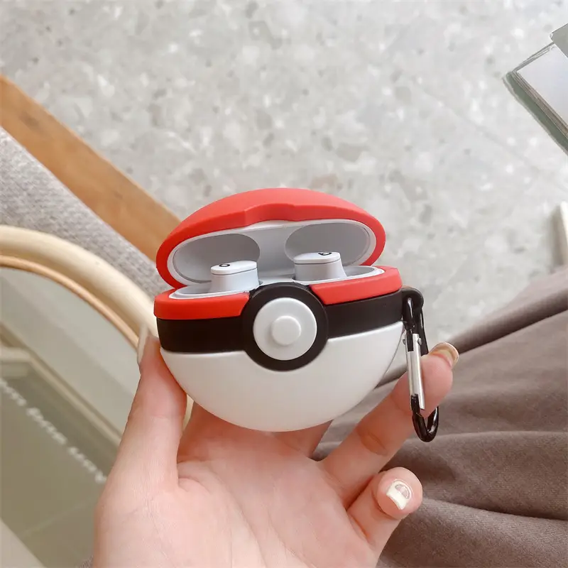 Silicone Pokémon Headphone Buds Red White Drop Shipping