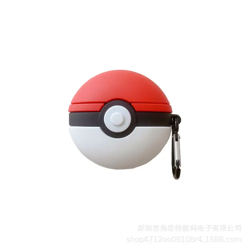 Silicone Pokémon Headphone Buds Red White Drop Shipping