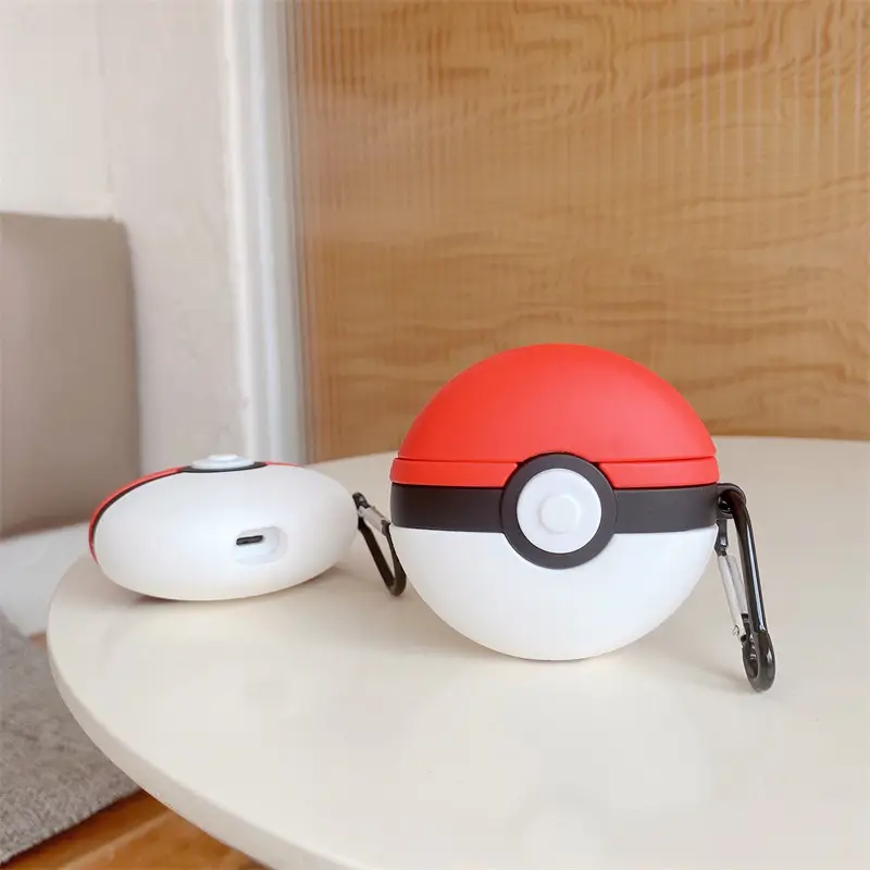 Silicone Pokémon Headphone Buds Red White Drop Shipping — feature 1