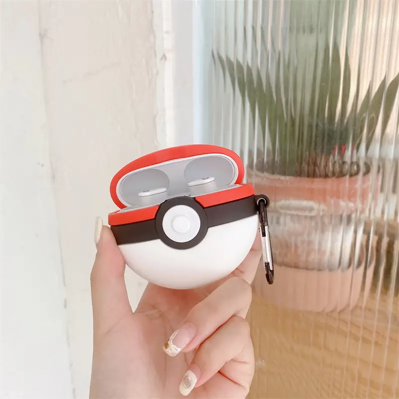 Silicone Pokémon Headphone Buds Red White Drop Shipping — feature 5