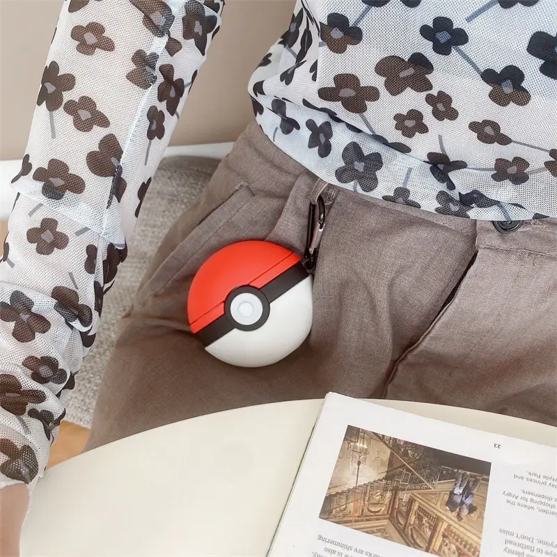 Silicone Pokémon Headphone Buds Red White Drop Shipping — feature 8