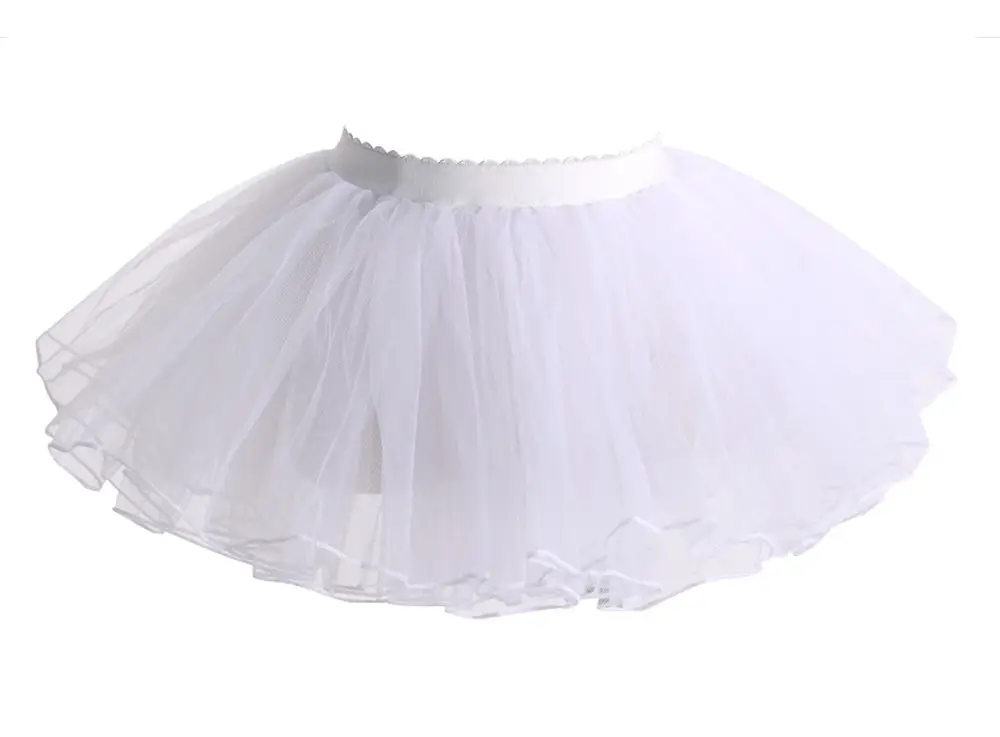 White Net Tulle Dance Skirt for Girls — feature 13