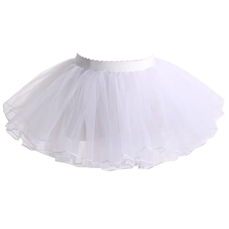 White Net Tulle Dance Skirt for Girls - Image 5