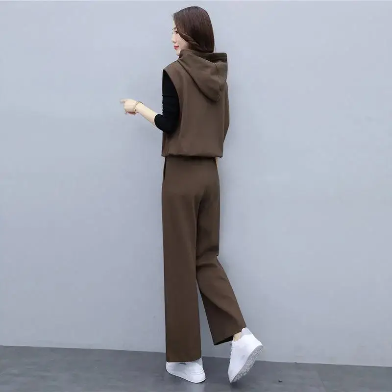 Women's 2026 Slimming Wide-Leg Pants Set Brown - Image 4