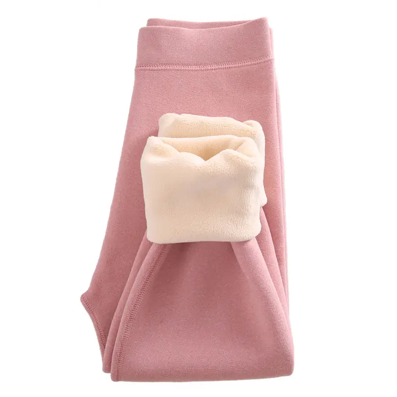 Girls Fleece Warm Pants Pink Velvet Thick Winter - Image 4