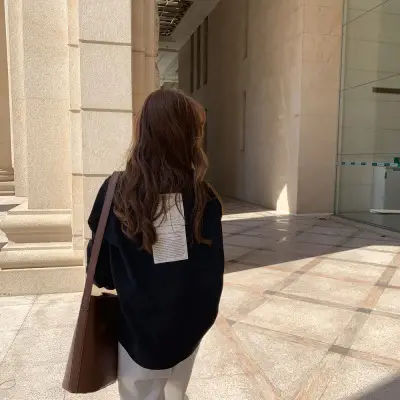 Women Long Sleeve T-Shirt Loose Fit Spring Autumn Chic Top - Image 4