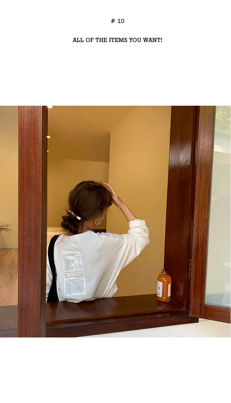 Women Long Sleeve T-Shirt Loose Fit Spring Autumn Chic Top — feature 6