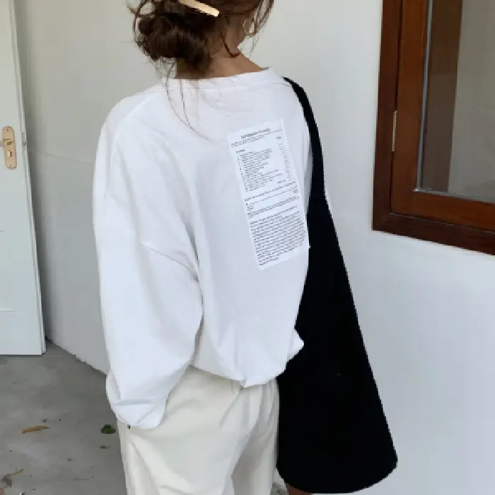 Women Long Sleeve T-Shirt Loose Fit Spring Autumn Chic Top - Image 2