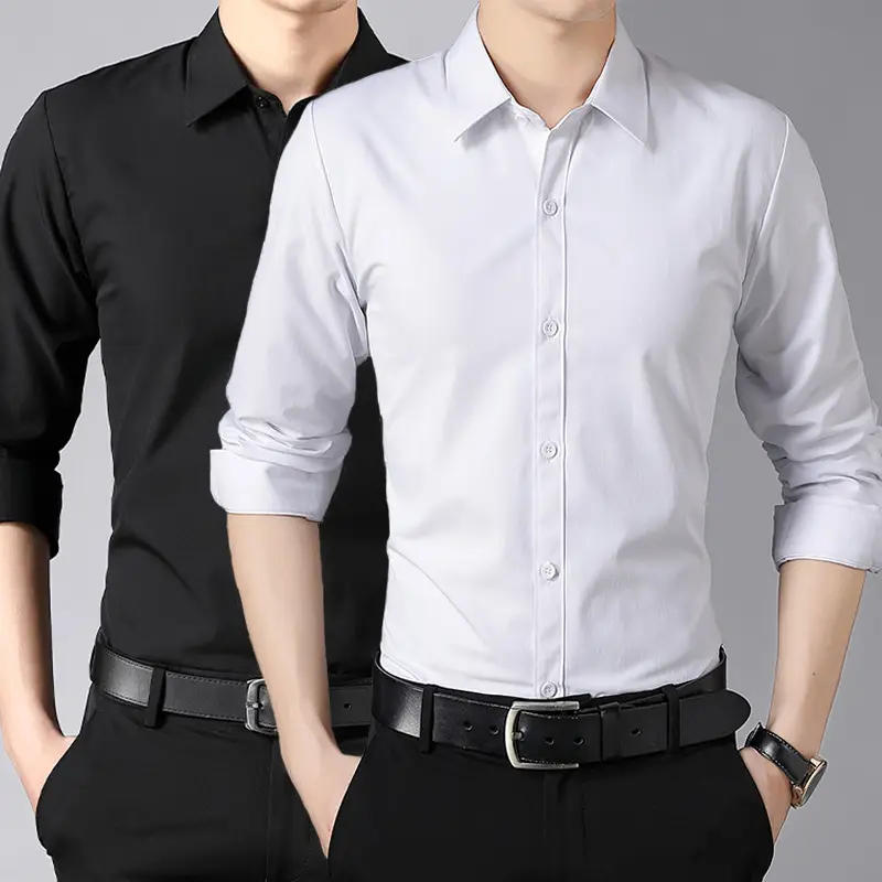 Men Light Blue Short Sleeve Button Shirt with Sleeves Roll - Image 17