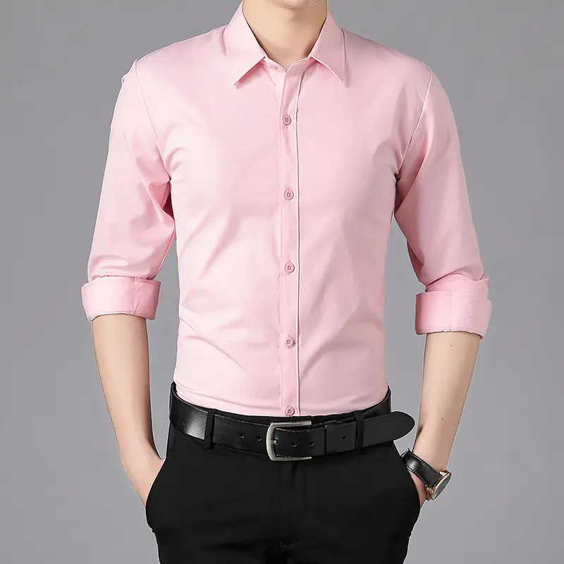 Men Light Blue Short Sleeve Button Shirt with Sleeves Roll - Image 6