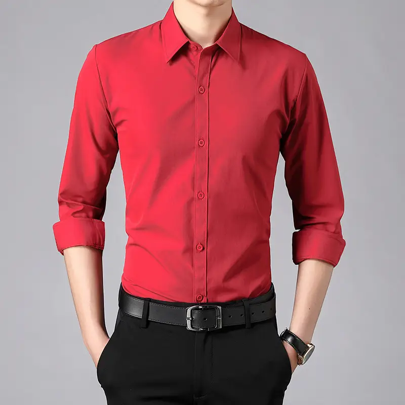 Men Light Blue Short Sleeve Button Shirt with Sleeves Roll - Image 7