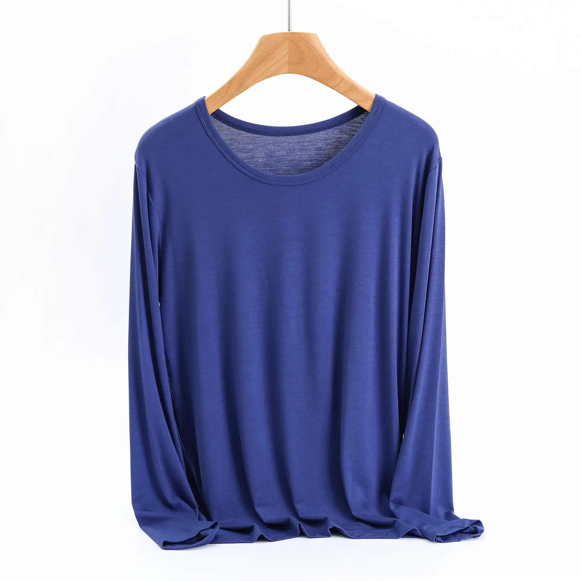 Women's Long Sleeve T-Shirt Modal Stretch Beige Plus Size - Image 6