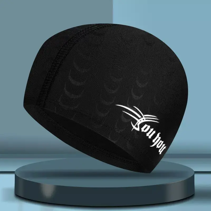 Youyou swimming cap unisex solid color large long hair comfortable head imitation shark skin cloth cap swimming cap wholesale