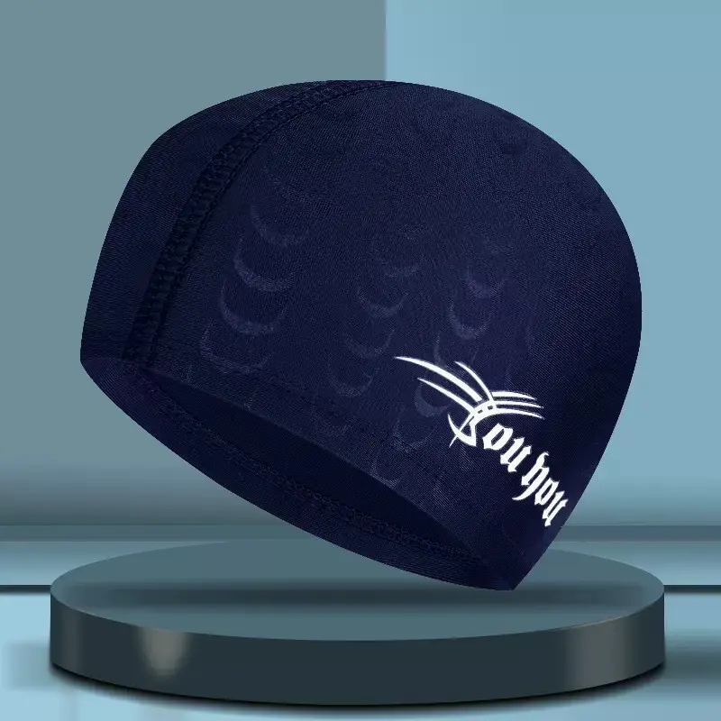 Youyou swimming cap unisex solid color large long hair comfortable head imitation shark skin cloth cap swimming cap wholesale