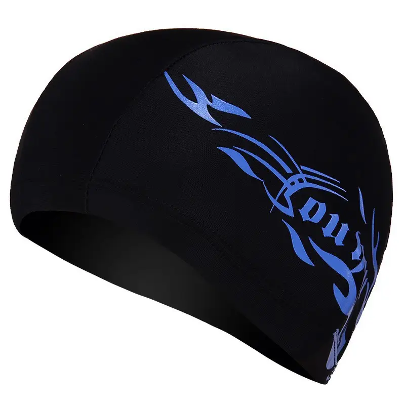 Youyou swimming cap unisex solid color large long hair comfortable head imitation shark skin cloth cap swimming cap wholesale