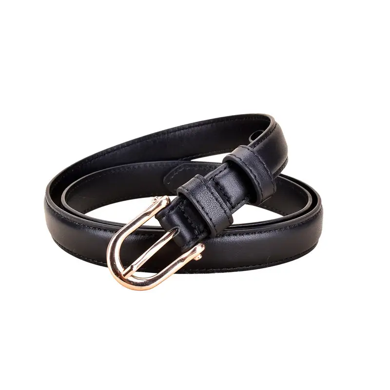 Black Retro Saddle Buckle Belt with Cowhide Leather - Image 7
