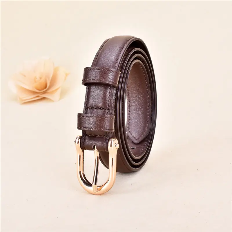 Black Retro Saddle Buckle Belt with Cowhide Leather - Image 2