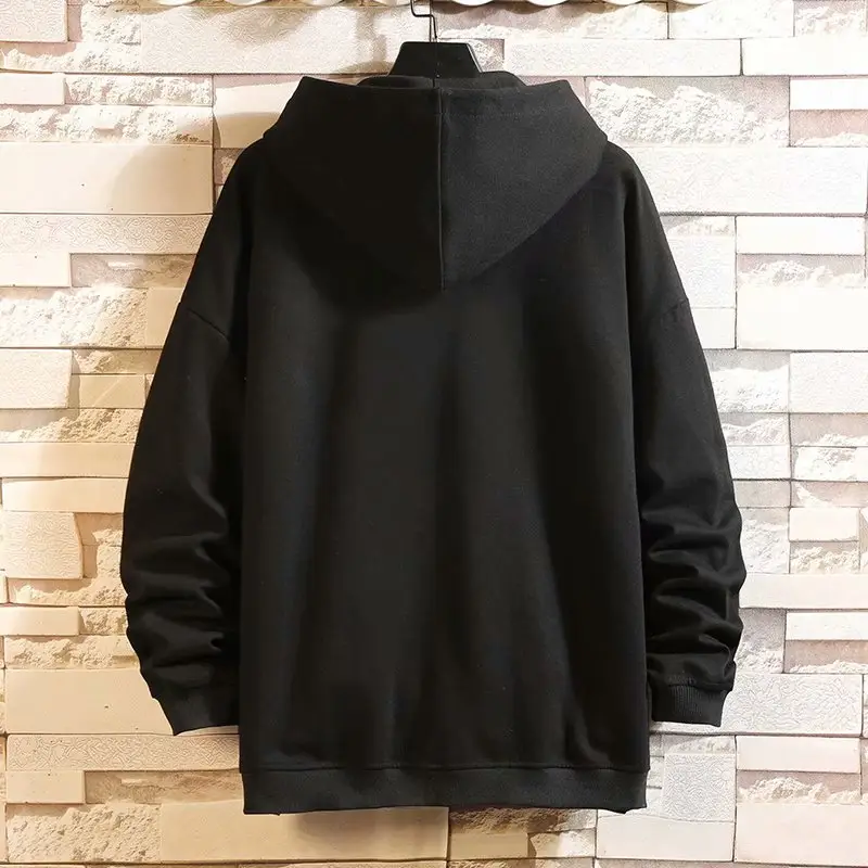 Men's Black Fatty Hooded Cardigan Sweater Jacket - Image 6