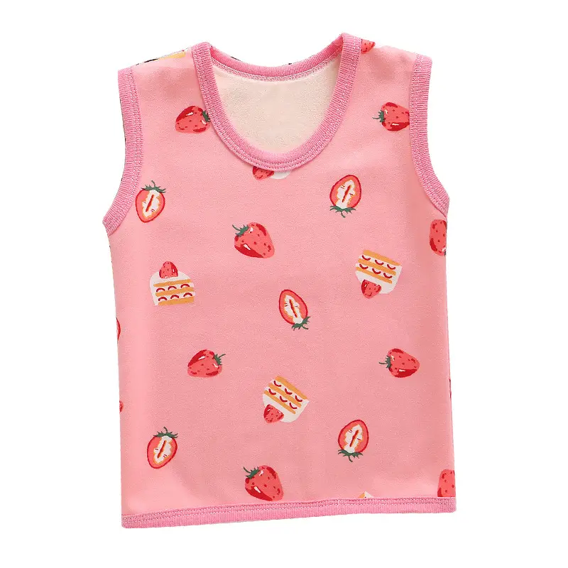 Children's Dinosaur Velvet Vest Grey Sleeveless Warm Bottoming Vest - Image 17