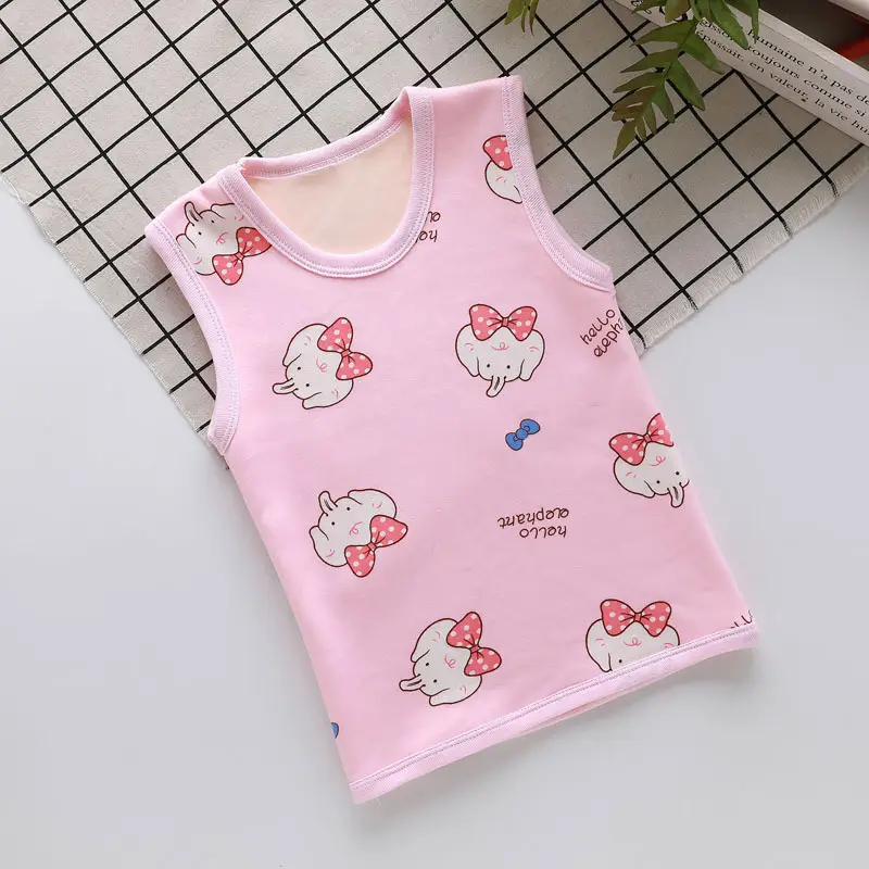 Children's Dinosaur Velvet Vest Grey Sleeveless Warm Bottoming Vest - Image 10
