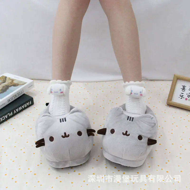 Fat Gray Cat Plush Slippers, Warm and Thickened Indoor Home Autumn and Winter Cotton Slippers, Cat Couple Slippers, Manufacturer Wholesale — feature 10