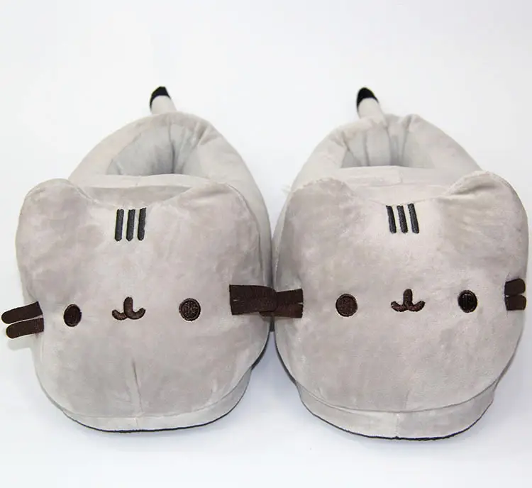 Fat Gray Cat Plush Slippers, Warm and Thickened Indoor Home Autumn and Winter Cotton Slippers, Cat Couple Slippers, Manufacturer Wholesale — feature 12