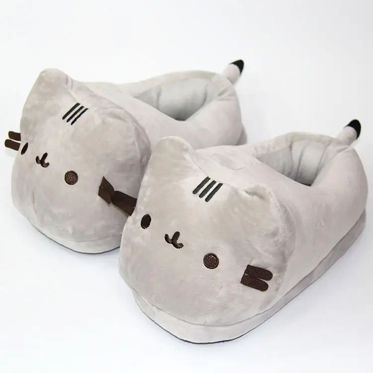 Fat Gray Cat Plush Slippers, Warm and Thickened Indoor Home Autumn and Winter Cotton Slippers, Cat Couple Slippers, Manufacturer Wholesale — feature 13
