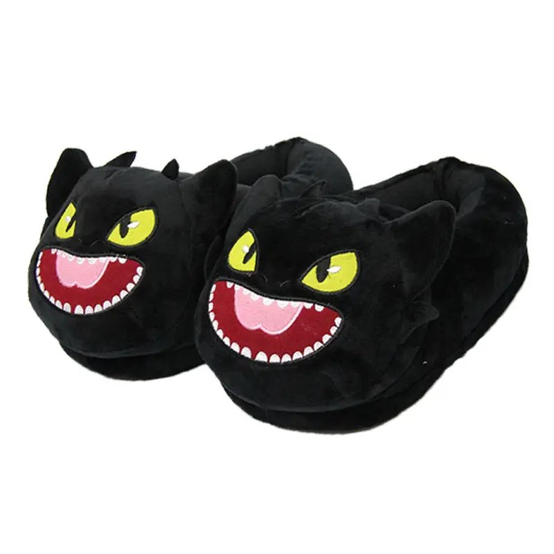 Fat Gray Cat Plush Slippers, Warm and Thickened Indoor Home Autumn and Winter Cotton Slippers, Cat Couple Slippers, Manufacturer Wholesale